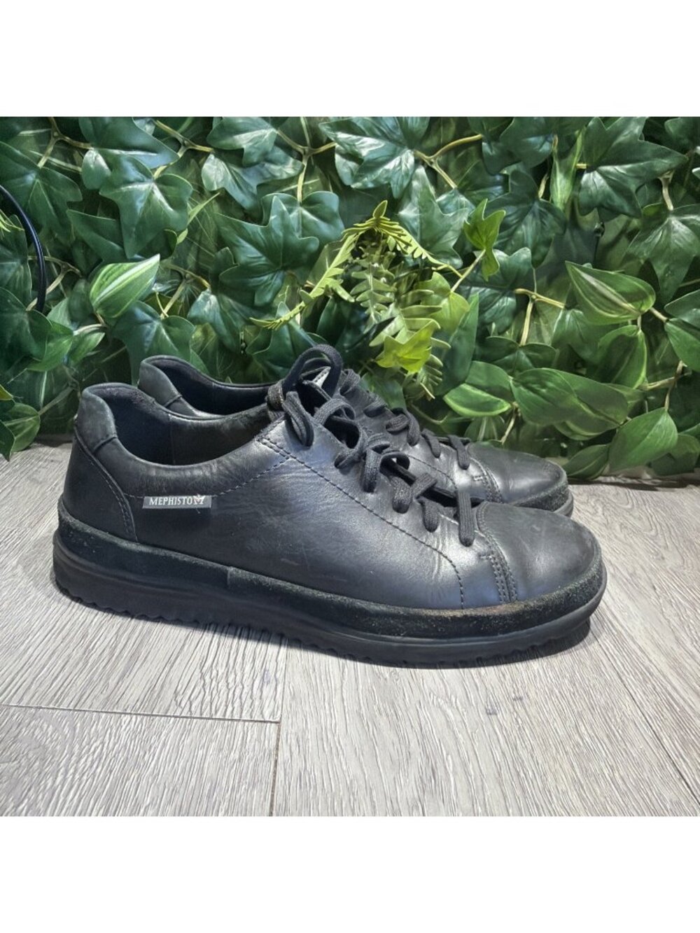 Mephisto Air-Jet Thomas Men's Size 7 Black Leather Casual Sneakers